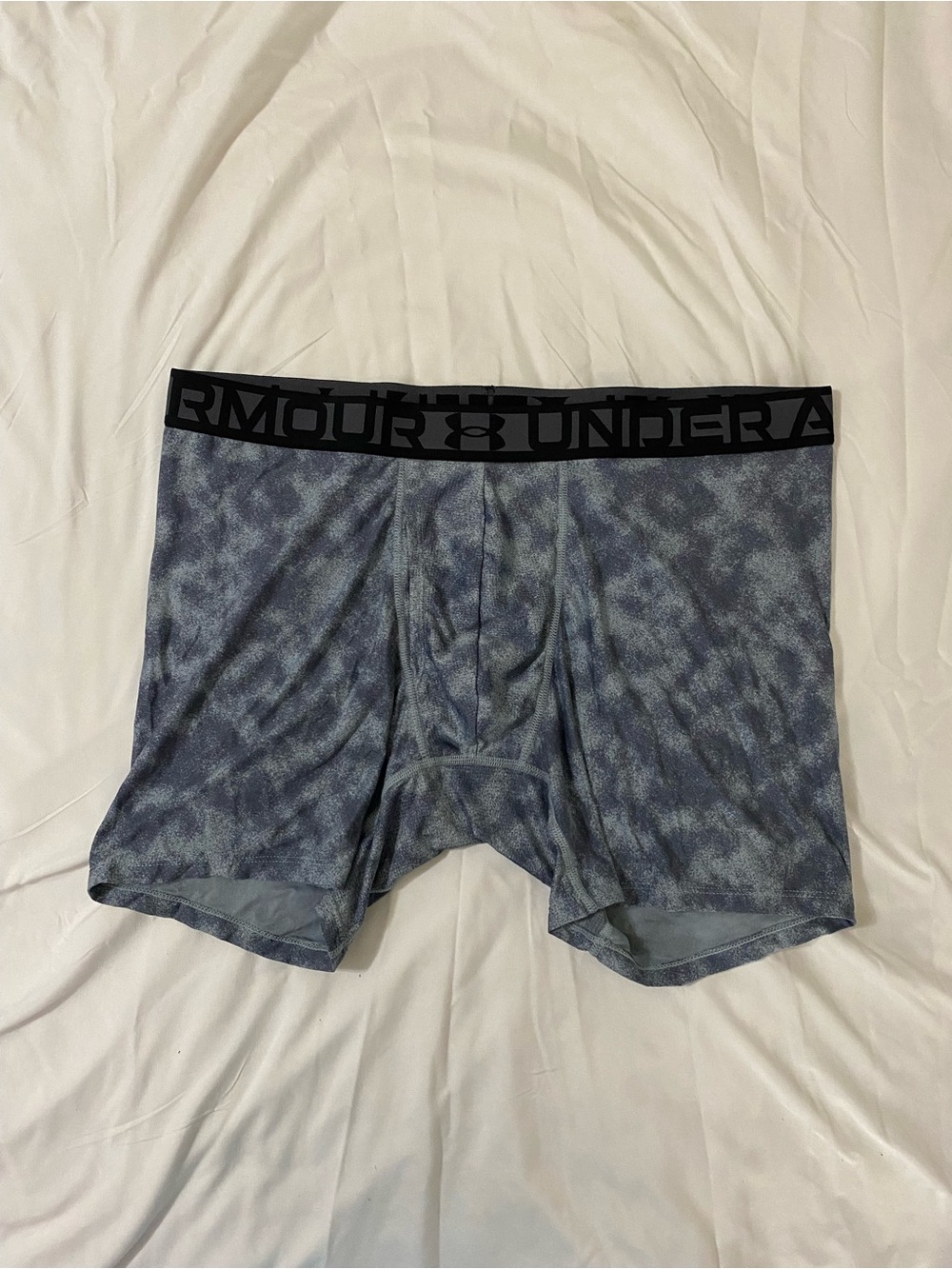 Under Armour Men’s Gray-Blue Performance Boxer Briefs with Black Waistband
